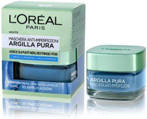 Maschera viso L’Oreal Paris argilla